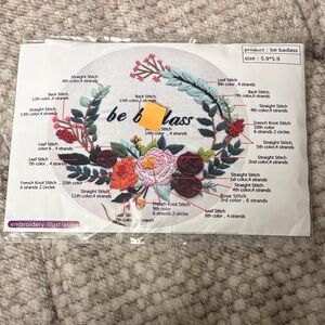 Floral Embroidery Pattern Kit